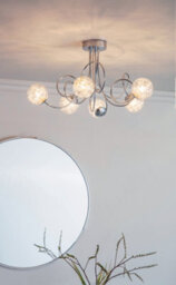Anson Lighting Lottie 6Lt Semi Flush Light Finished In Chrome Plate With Clear Glass And Chrome Wire - thumbnail 1