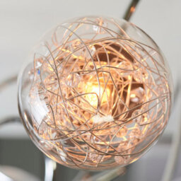 Anson Lighting Lottie 6Lt Semi Flush Light Finished In Chrome Plate With Clear Glass And Chrome Wire - thumbnail 4