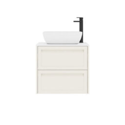 Royal Bathrooms Royal Bathroom Elmore 600mm Classic White Wall Mounted Bathroom Vanity Unit 2 Drawer Plain White Worktop With Elva Basin - thumbnail 7