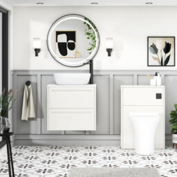 Royal Bathrooms Royal Bathroom Elmore 600mm Classic White Wall Mounted Bathroom Vanity Unit 2 Drawer Plain White Worktop With Elva Basin - thumbnail 5