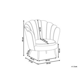 Wyld And Coco Off-White Velvet Novelty Tub Armchair With Iron Legs - Retro Accent Chair - thumbnail 4