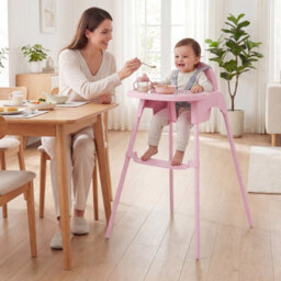 Costway Convertible Baby High Chair Infant Highchair W/ 2 Heights For 6-36 Months Kids-Pink - thumbnail 2