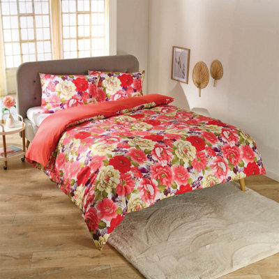 Blossom Duvet Set - Colourful Digital Print With Silky Microfibre Finish, Easy-Care & Non-Iron, 100% Polyester