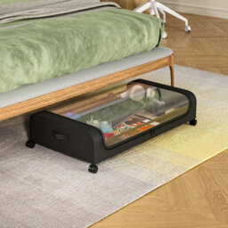 2X Under Bed Storage Boxes Lid Zipper Window Clothes Bedding Organizer - thumbnail 1