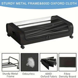 2X Under Bed Storage Boxes Lid Zipper Window Clothes Bedding Organizer - thumbnail 2