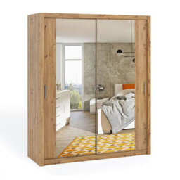 Contemporary Bono Sz180 Artisan Oak Wardrobe With Mirror And Sliding Doors For Efficient Organisation - thumbnail 5