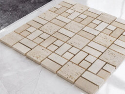Ilcom Mosaic Tile Sheet In Stone On Mesh 29.6Cm X 29.6Cm - Heart Of Stone - thumbnail 2