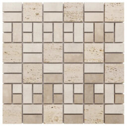 Ilcom Mosaic Tile Sheet In Stone On Mesh 29.6Cm X 29.6Cm - Heart Of Stone - thumbnail 1