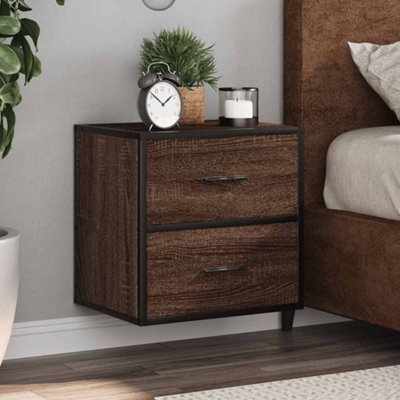 Berkfield Wall-Mounted Bedside Cabinets 2 Pcs Brown Oak 40X31X39.5 Cm - image 1