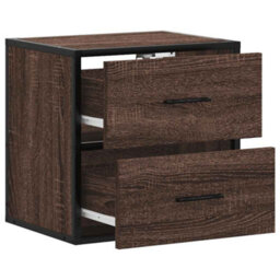 Berkfield Wall-Mounted Bedside Cabinets 2 Pcs Brown Oak 40X31X39.5 Cm - thumbnail 9