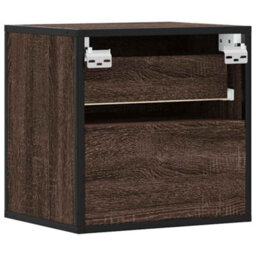 Berkfield Wall-Mounted Bedside Cabinets 2 Pcs Brown Oak 40X31X39.5 Cm - thumbnail 8