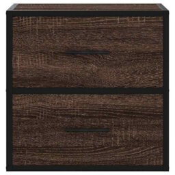 Berkfield Wall-Mounted Bedside Cabinets 2 Pcs Brown Oak 40X31X39.5 Cm - thumbnail 5