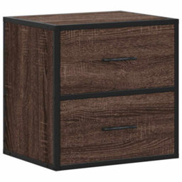 Berkfield Wall-Mounted Bedside Cabinets 2 Pcs Brown Oak 40X31X39.5 Cm - thumbnail 6