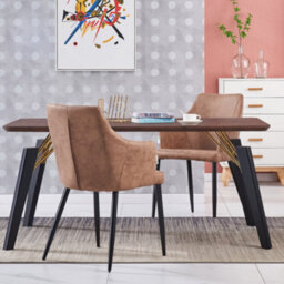 Life Interiors Set Of 2 Cappuccino Zarah Modern Faux Leather Dining Chairs With Armrests And Black Metal Legs, Comfortable Accent Chair - thumbnail 9