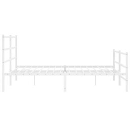 Berkfield Metal Bed Frame Without Mattress With Footboard White 193X203Cm - thumbnail 6