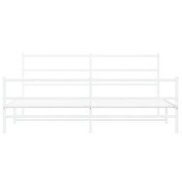 Berkfield Metal Bed Frame Without Mattress With Footboard White 193X203Cm - thumbnail 5