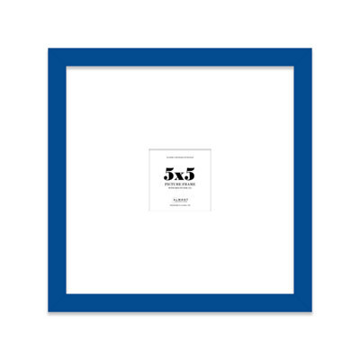 "5X5"" Blue Picture Frame - 5X5"" Square Frame With 1X1"" Mount For 5X5""/1X1"" Pictures Art Deco Style Room Decor, 1 Pack" - image 1