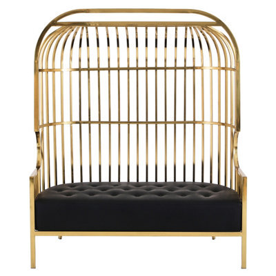 Orsina Eliza Two Seat Dome Cage Gold Finish Sofa - image 1