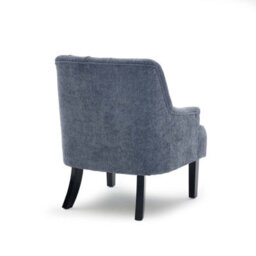 Compact Chenille Blue Accent Chair With Buttons Lydia - Classic Fabric Armchair, Doorstep Delivery - thumbnail 5