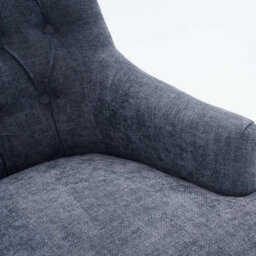 Compact Chenille Blue Accent Chair With Buttons Lydia - Classic Fabric Armchair, Doorstep Delivery - thumbnail 7