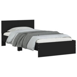 Berkfield Bed Frame Without Mattress With Headboard Black 100X200 Cm - thumbnail 4