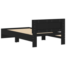 Berkfield Bed Frame Without Mattress With Headboard Black 100X200 Cm - thumbnail 7
