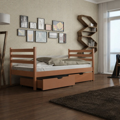 Arte Melani Cinnamon 90 X 190Cm Single Bed With Storage - Foam/bonnell Mattress Included - image 1