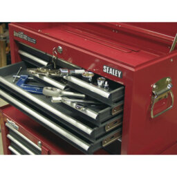 High Gloss Red 9 Drawer Tool Chest Storage Unit - 600mm X 260mm X 380mm - thumbnail 4