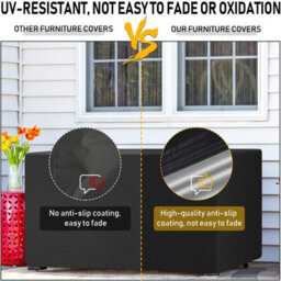 Outdoor Protective Cover For Garden Furniture, 210D, Table And Chair, 180X120X74Cm, Black - thumbnail 6