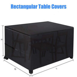 Outdoor Protective Cover For Garden Furniture, 210D, Table And Chair, 180X120X74Cm, Black - thumbnail 5