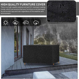 Outdoor Protective Cover For Garden Furniture, 210D, Table And Chair, 180X120X74Cm, Black - thumbnail 7
