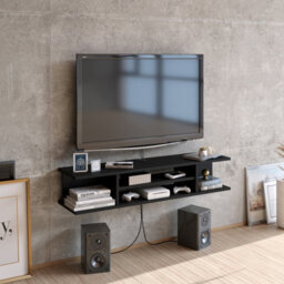 Decorotika Pivot Floating Tv Stand Tv Unit For Tvs Up To 50 Inches Black - thumbnail 1