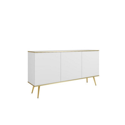 Arte Modern Sophistication: Oro Sideboard Cabinet 160mm 850mm X 390mm In White With Gold Legs - image 1