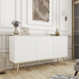 Arte Modern Sophistication: Oro Sideboard Cabinet 160mm 850mm X 390mm In White With Gold Legs - thumbnail 2