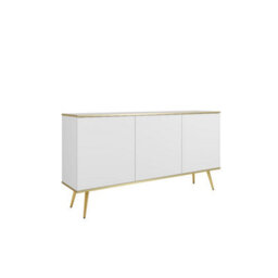 Arte Modern Sophistication: Oro Sideboard Cabinet 160mm 850mm X 390mm In White With Gold Legs - thumbnail 1