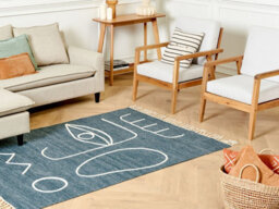 Beliani Outdoor Rug Yavu Blue 140 X 200 Cm - thumbnail 2