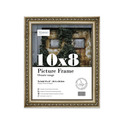 10X8 Champaign Ornate Picture Frame (25.4 X 20.3Cm) Poster, Photo, Artwork, Gallery Wall Or Print