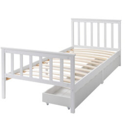 Nöa & Nani Noa & Nani Single Bed 3Ft Frame With 2 Storage Drawers In White Otis - thumbnail 5