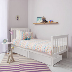 Nöa & Nani Noa & Nani Single Bed 3Ft Frame With 2 Storage Drawers In White Otis - thumbnail 1