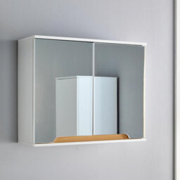 Home Source Florence Bathroom Mirror Hanging Wall Storage Cabinet White - thumbnail 1