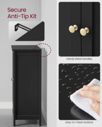 Songmics Freestanding Bathroom Floor Storage Cabinet, Storage Cupboard, Bathroom Storage Unit - thumbnail 5