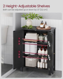 Songmics Freestanding Bathroom Floor Storage Cabinet, Storage Cupboard, Bathroom Storage Unit - thumbnail 4