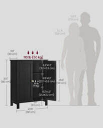 Songmics Freestanding Bathroom Floor Storage Cabinet, Storage Cupboard, Bathroom Storage Unit - thumbnail 3