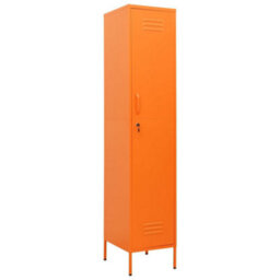 Berkfield Modern Locker Cabinet Orange 35X46X180 Cm Steel