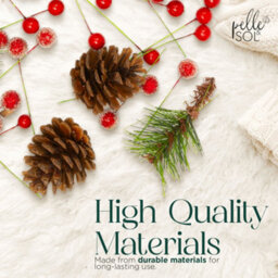 Pelle & Sol Christmas Crafts Set 130 Piece - Realistic Pine Cones And Berry Accessories - Diy Wreath Making Supplies - Ornaments - thumbnail 3