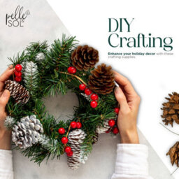 Pelle & Sol Christmas Crafts Set 130 Piece - Realistic Pine Cones And Berry Accessories - Diy Wreath Making Supplies - Ornaments - thumbnail 2