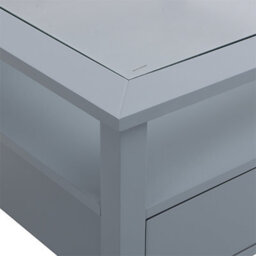 Furniture in Fashion Stanley Square Glass Coffee Table With 2 Drawers In Grey - thumbnail 8