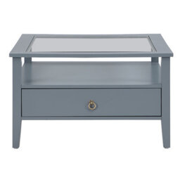 Furniture in Fashion Stanley Square Glass Coffee Table With 2 Drawers In Grey - thumbnail 4