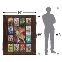 Royce Mcclure Silky Dino Mosaic Supersoft Blanket Multicoloured (152Cm X 127Cm) - thumbnail 4