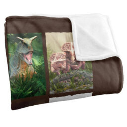 Royce Mcclure Silky Dino Mosaic Supersoft Blanket Multicoloured (152Cm X 127Cm) - thumbnail 2